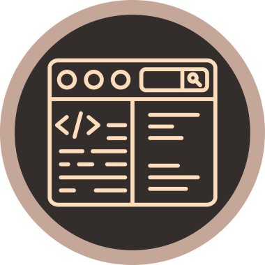 Dolu taslak biçiminde kodlama kodlama simgesi