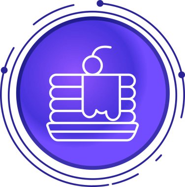 Beyaz arka planda izole edilmiş Waffle külahlı çizgi dondurma. Güzel sembol. Renkli taslak konsepti. Vektör.