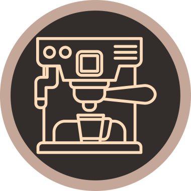 Kahve makinesi simgesi, vektör illüstrasyonu