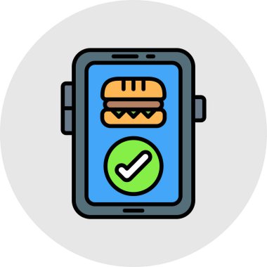 yiyecek mobil uygulama simgesi doldurulmuş ana hat biçiminde