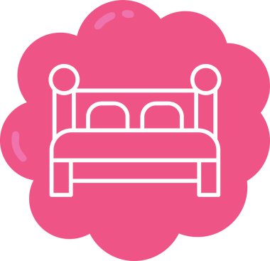 yatak ikonu vektör illüstrasyonu