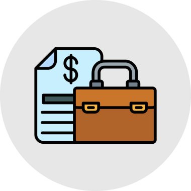 çanta para simgesi doldurulmuş taslak biçimi