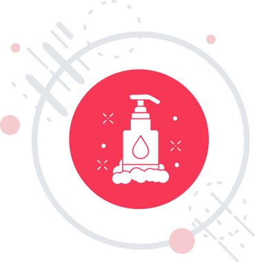 Beyaz arkaplanda izole edilmiş el simgesindeki renk çizgisi sabunu. Beyaz daire şeklinde. vektör illüstrasyonu