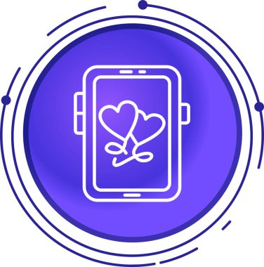 Beyaz arkaplanda kalp atış simgesi olan akıllı çizgi saati. Kalp ikonu olan şeylerin interneti. Renkli taslak konsepti. vektör