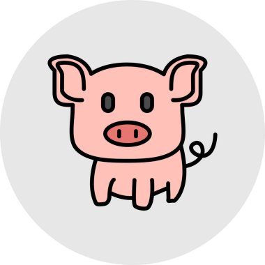 Domuz simgesi, vektör illüstrasyonu