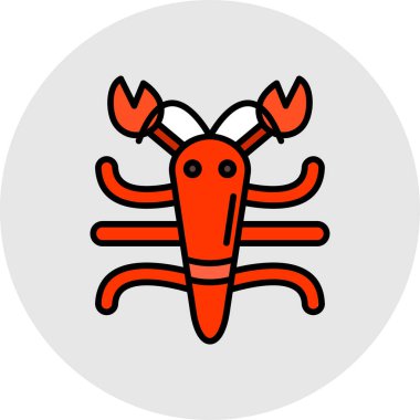 Istakoz simgesi vektör çizimi