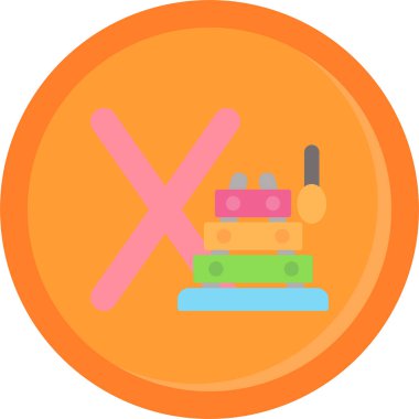 Düz stil pasta ikonu