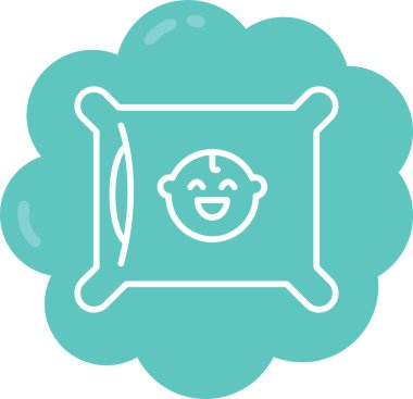 Mutlu bebek ikonu. Web için çocuk vektör simgelerinin basit illüstrasyonu