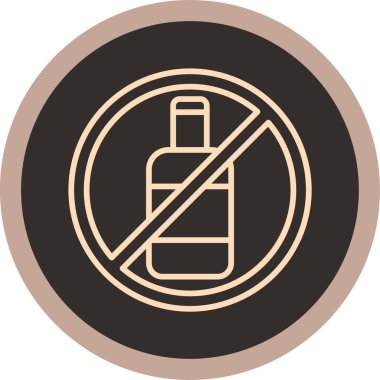 Şişe yok. Web simgesi basit illüstrasyon