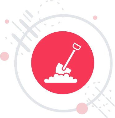 beyaz arkaplanda izole edilmiş çizgi kürek ikonu. Bahçıvanlık. Bahçıvanlık, tarım, çiftçilik için bir araç. Renkli taslak konsepti. vektör