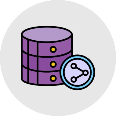 veritabanı vektör renk simgesi