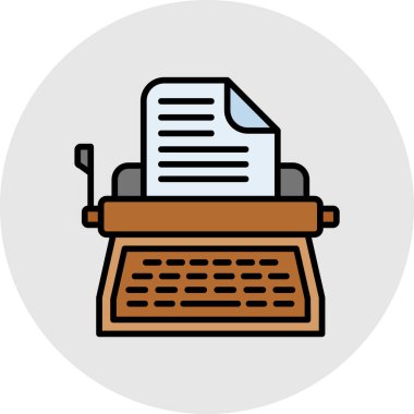 Daktilo. Web simgesi basit illüstrasyon