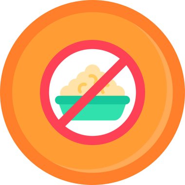 Yasak yemek simgesi düz stil