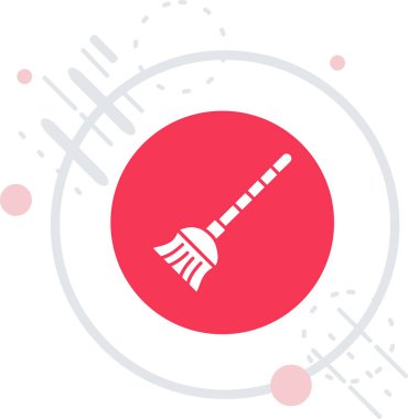 Beyzbol sopası simgesini uzun gölgeli beyaz çizgi geçti. Kırmızı daire düğmesi. vektör.