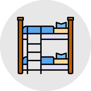 yatak ikonu vektör illüstrasyonu