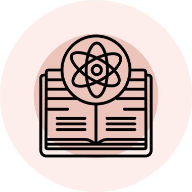 Bilim kitabı vektör çizimi, doldurulmuş düzenlenebilir vuruş