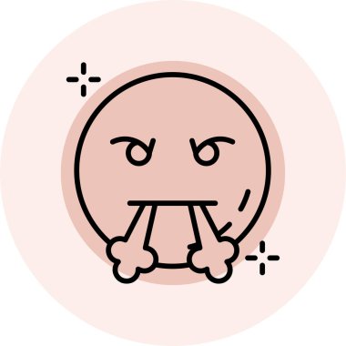 Güzel yüzü ve yüzü olan emoji karakterinin vektör çizimi, beyaz arkaplanda izole edilmiş basit çizim çizgisi... düz çizgi film karalama tarzı.