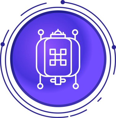 Beyaz arkaplanda mavi işlemci simgesi izole edildi. İşlemci, mikro işlemci, mikroçip, mikro devre, bilgisayar işlemci çipi. çember düğmesi