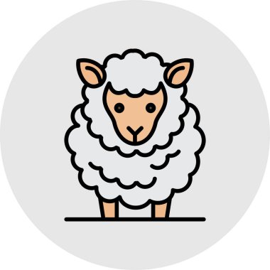 Koyun ikonu vektör illüstrasyonu