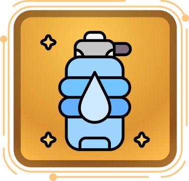 Su şişesi simgesi, çizgi film tarzı.