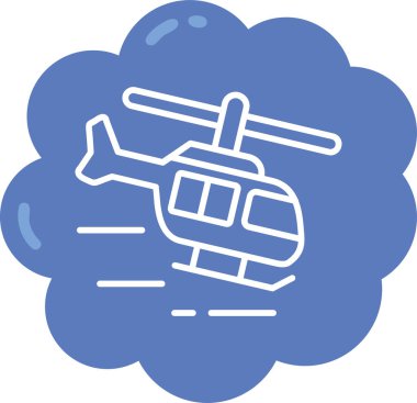 Helikopter simgesi vektör illüstrasyonu