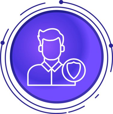 Beyaz arka planda kalp ikonu olan beyaz çizgi adamı. Sevgililer Günü. Aşk düğün ve sevgililer gününde birleşir. çember altıgen düğmesi.