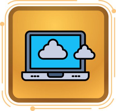 Web tasarımı için düz stil izole edilmiş vektör illüstrasyonunda bulut hesaplama simgesi