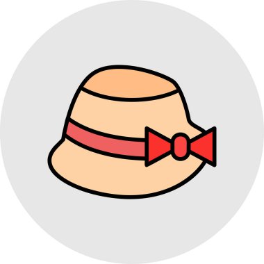 Şapka renkli vektör simgesi