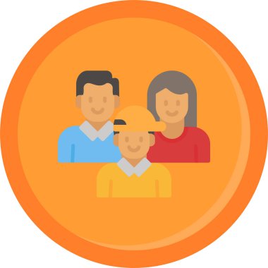 aile düz simgesi, vektör illüstrasyonu