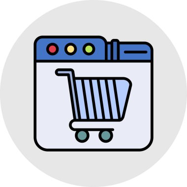 Alışveriş arabası. Web simgesi basit illüstrasyon