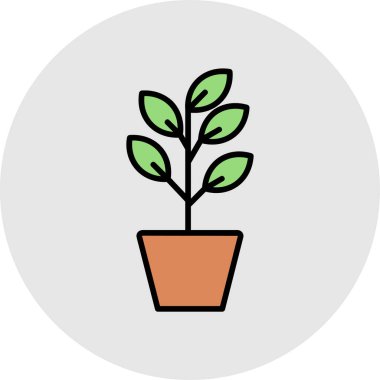 Bitki simgesinin vektör illüstrasyonu