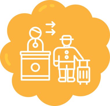 Elinde yiyecek çantası olan bir adamın vektör çizimi