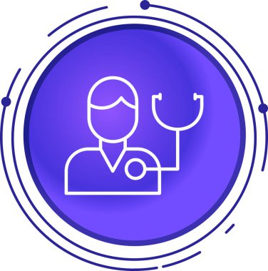 Doktor. Web simgesi basit illüstrasyon