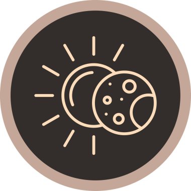 Ay ve Ay 'ın sevimli bir simgesinin vektör çizimi