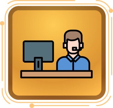 çağrı merkezi simgesi, vektör illüstrasyonu