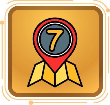 Düz stilde yedi numaralı simge