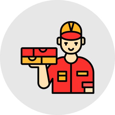 Teslimat kuryesi. Basit resimleme