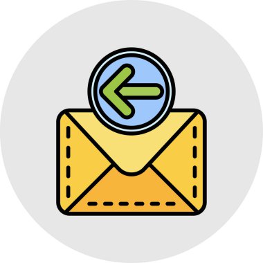 e-posta vektörü düz renk simgesi