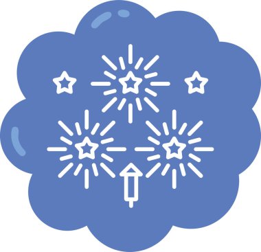 Havai fişek kutlama simgesi ana hatlarıyla