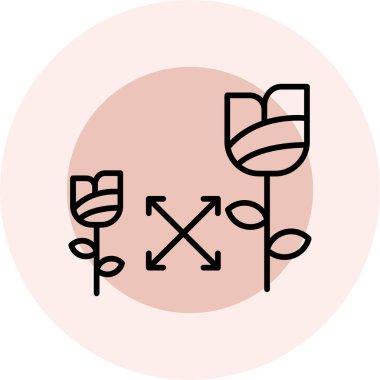 Bir çiçek simgesinin vektör illüstrasyonu