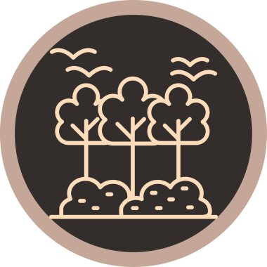 Bir ağaç simgesinin vektör illüstrasyonu