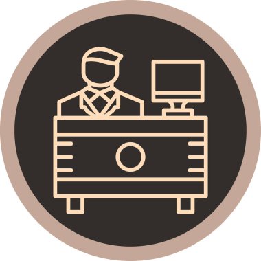 Müdür bey. Web simgesi basit illüstrasyon