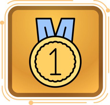 Madalya Web simgesi basit illüstrasyon vektörü