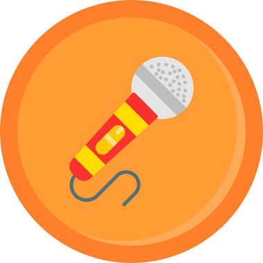 mikrofon düz simgesi, vektör illüstrasyonu