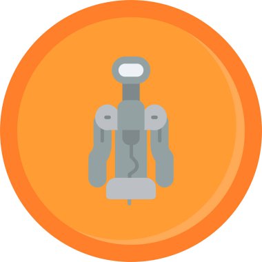 Bir robotun vektör simgesi. düz dizayn