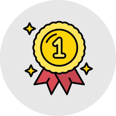 Madalya. Web simgesi basit illüstrasyon