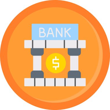 bankacılık işletmesi finans simgesi düz stil