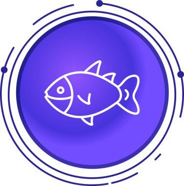 Balık simgesinin vektör illüstrasyonu