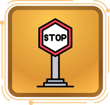 Moda Biçimli Ayırılmış Arkaplanda Simgeyi Durdur