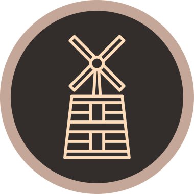 Bir yel değirmeni simgesinin vektör çizimi